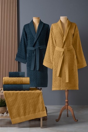 ND Bambu Bornoz Seti Lisse Moonlit Amber