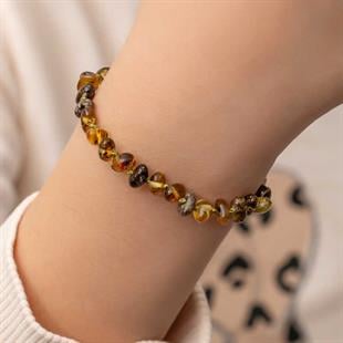 Hk Bebek Kehribar Bileklik Damla |Gümüş Takı Hediyelik Ürünler