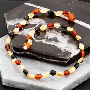 Hk Bebek Kehribar Diş Kolyesi Damla|Gümüş Takı Hediyelik Ürünler