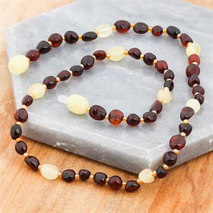 Hk Bebek Kehribar Diş Kolyesi Damla|Gümüş Takı Hediyelik Ürünler