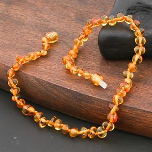 Hk Bebek Kehribar Diş Kolyesi Damla|Gümüş Takı Hediyelik Ürünler