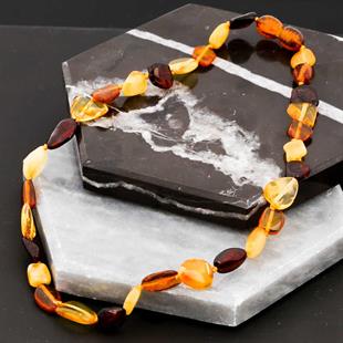 Hk Bebek Kehribar Diş Kolyesi Damla|Gümüş Takı Hediyelik Ürünler