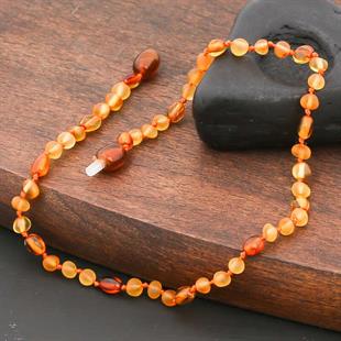 Hk Bebek Kehribar Diş Kolyesi Damla|Gümüş Takı Hediyelik Ürünler