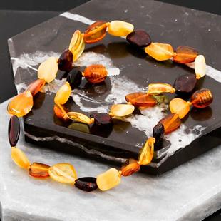 Hk Bebek Kehribar Diş Kolyesi Damla|Gümüş Takı Hediyelik Ürünler