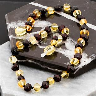 Hk Bebek Kehribar Diş Kolyesi Damla|Gümüş Takı Hediyelik Ürünler