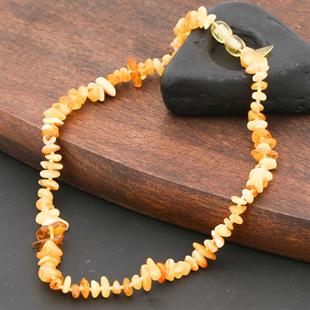 Hk Bebek Kehribar Diş Kolyesi Damla|Gümüş Takı Hediyelik Ürünler