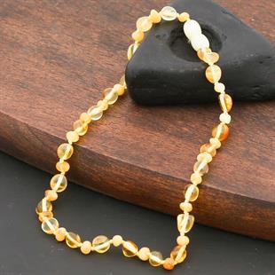 Hk Bebek Kehribar Diş Kolyesi Damla|Gümüş Takı Hediyelik Ürünler