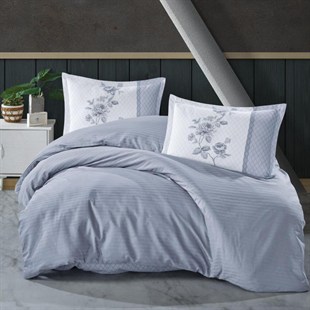 ND Butik Serisi Çizgili Ranforce Çift Kişilik Nevresim Takımı Suave v1 Mavi