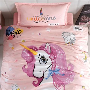 ND Genç Ranforce Tek Kişilik Nevresim Takımı Pink Dreams Pudra