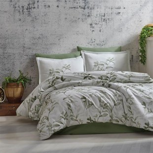 ND Pamuk Saten Çift Kişilik Nevresim Takımı Mass v2 Yeşil