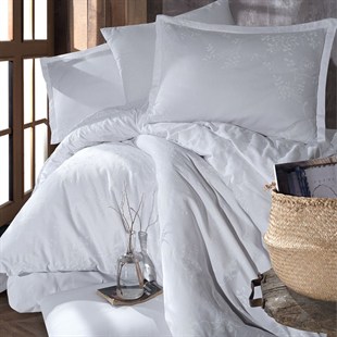 ND Ranforce Nevresim Takımı Çift Kişilik Velvet V1 Beyaz