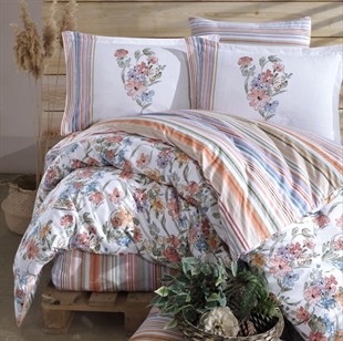 ND Ranforce Nevresim Takımı Çift Kişilik Zemi V1 Pudra