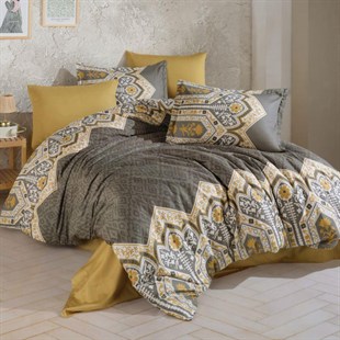 ND Saten Çift Kişilik Nevresim Takımı Adal Haki