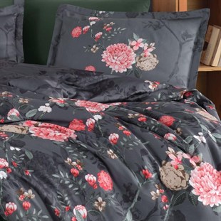 ND Saten Çift Kişilik Nevresim Takımı Alfon V1 Kahve