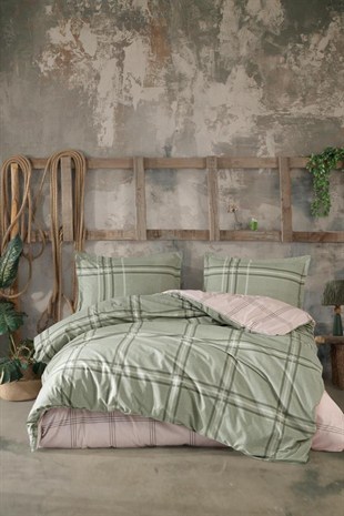 ND Tek Kişilik  Ranforce Nevresim Takımı Capella V1 Yeşil