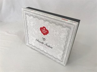 ND 3D Nakışlı Çift Kişilik Saten Nevresim Takımı Luna Pudra