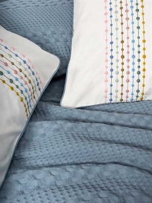 ND Aura Çift Kişilik Pike Takımı Pebble İndigo