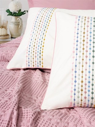 ND Aura Çift Kişilik Pike Takımı Pebble Pembe