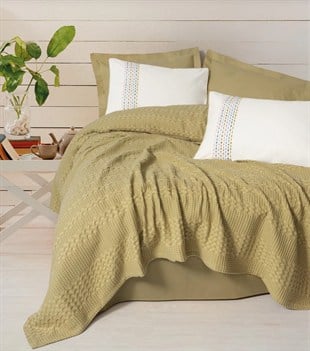 ND Aura Çift Kişilik Pike Takımı Pebble Hardal