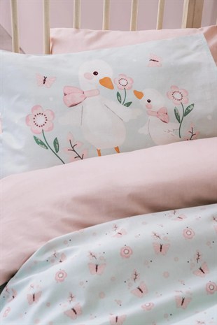 ND Bebek Nevresim Takımı Mamiduck Pembe