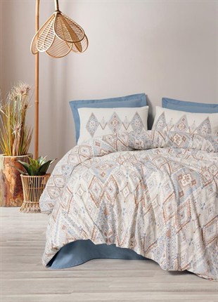 ND Bohem Nevresim Takımı Çift Kişilik Zanora İndigo