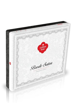 ND Brode Nakışlı Çift Kişilik Saten Nevresim Takımı Andy Yeşil