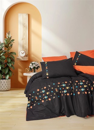 ND Brode Ranforce Çift Kişilik Nevresim Takımı Liker Kiremit