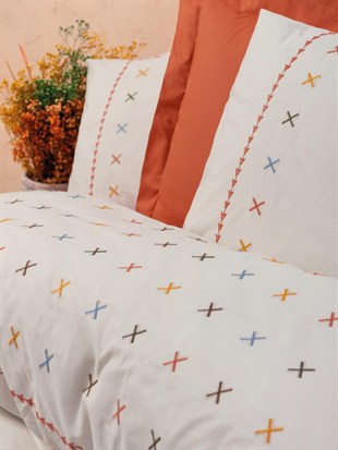 ND Brode Ranforce Çift Kişilik Nevresim Takımı Joli Kiremit