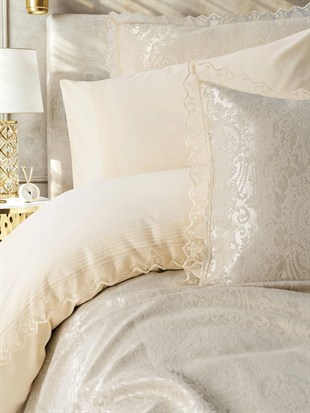 ND Chi Chi Çift Kişilik Pikeli Nevresim Takımı Velora Cappuccino