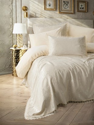 ND Chi Chi Çift Kişilik Pikeli Nevresim Takımı Velora Cappuccino