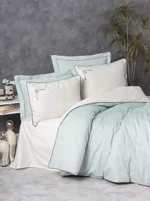 ND Çift Kişilik Elit Saten Nevresim Takımı Vanko Mint