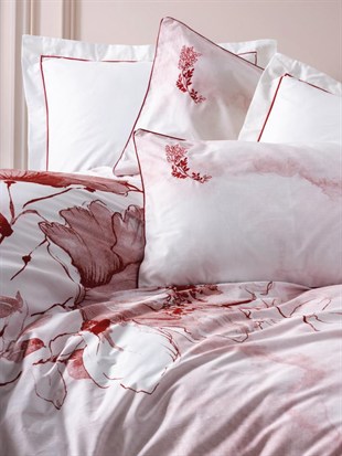 ND Çift Kişilik Elit Saten Nevresim Takımı Gules Kırmızı