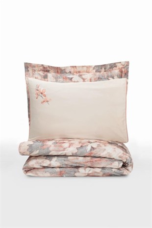 ND Çift Kişilik Elit Saten Nevresim Takımı Layana Pembe