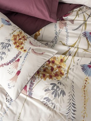 ND Çift Kişilik Modeline Nevresim Takımı Flos Bordo