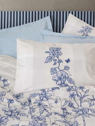 ND Çift Kişilik Nevresim Takımı Linora Mavi