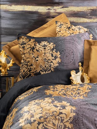 ND Çift Kişilik Saten Nevresim Takımı Jadira Bej