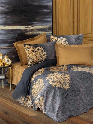 ND Çift Kişilik Saten Nevresim Takımı Jadira Bej