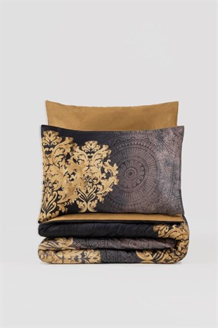 ND Çift Kişilik Saten Nevresim Takımı Jadira Bej