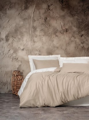 ND Çift Kişilik Smart Bambu Saten Nevresim Takımı Bej