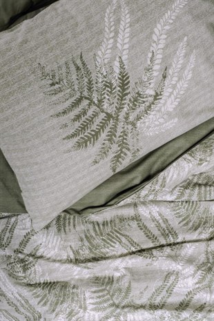 ND Dual Çift Kişilik Nevresim Takımı Frond Haki