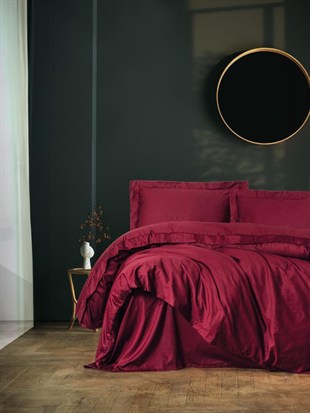 ND Elegant Bordo Çift Kişilik Saten Nevresim Takımı