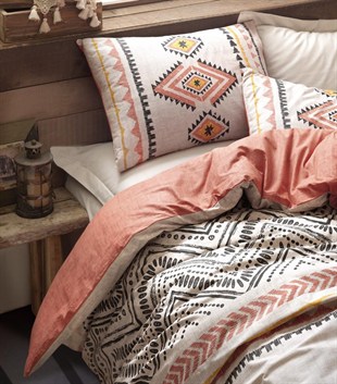 ND Etnich Nevresim Takımı Çift Kişilik Felix Kiremit