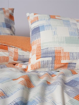 ND Flanel Nevresim Takımı Çift Kişilik Rina Kiremit