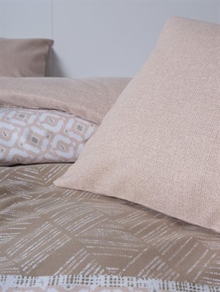 ND Flanel Nevresim Takımı Çift Kişilik Arrow Krem