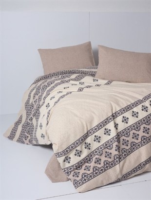 ND Flanel Nevresim Takımı Çift Kişilik Anita Karamel