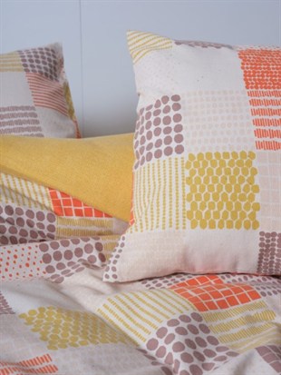 ND Flanel Nevresim Takımı Çift Kişilik Palm Hardal