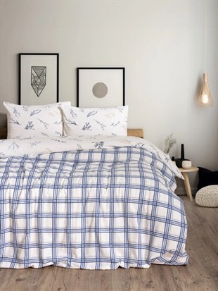 ND Flanel Nevresim Takımı Tek Kişilik Lavanid Mavi