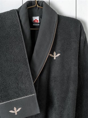 ND Folk Art Aile Bornoz Seti Yamka Bej-Antrasit