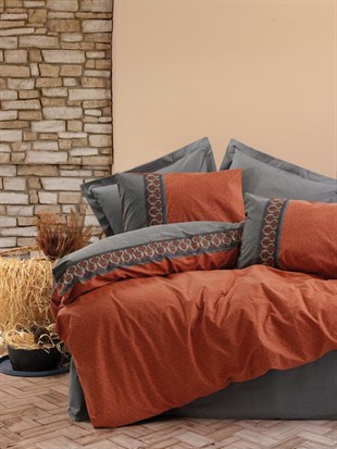 ND Folk Art Çift Kişilik Nevresim Takımı Tamaya Kiremit