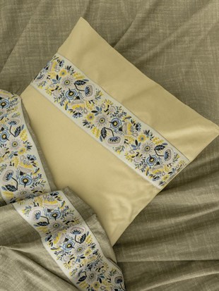 ND Folk Art Çift Kişilik Nevresim Takımı Elowen Sarı